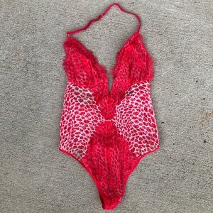Women’s vintage Victoria’s Secret red One piece lingerie